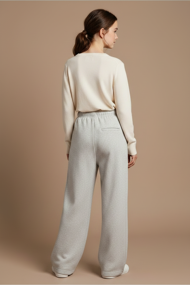 Pantalon À Pince Gris Ample Décontracté Cordon - Molleton - vue 2