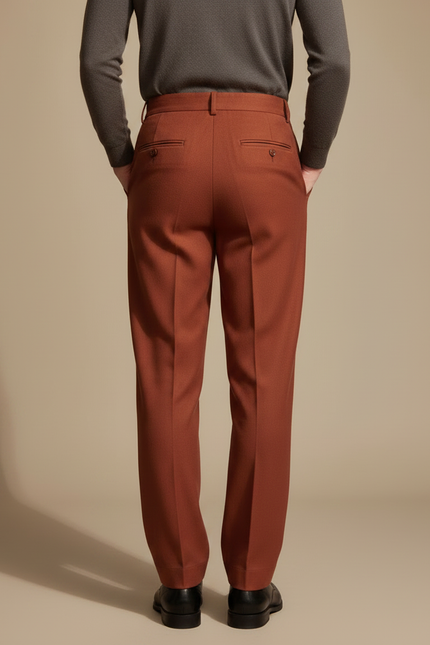 Pantalon À Pince Rouge Homme - Laine - vue 2
