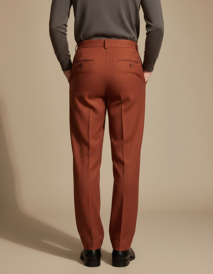 Pantalon À Pince Rouge Homme - Laine - vue 2