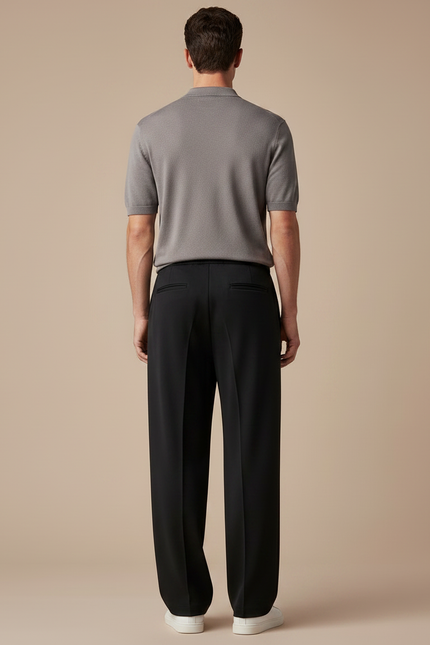 Pantalon À Pince Grande Taille - Noir Polyester - vue 2
