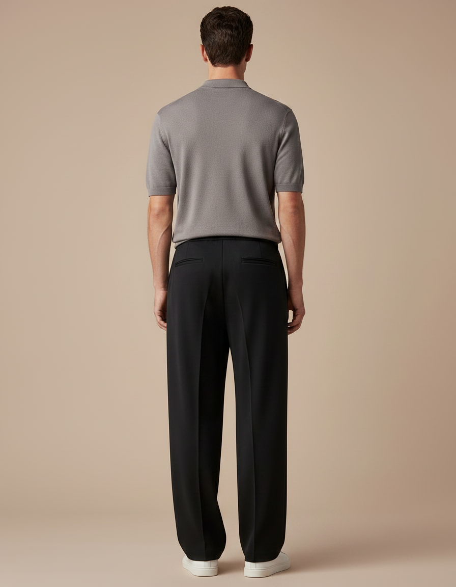 Pantalon À Pince Grande Taille - Noir Polyester - vue 2