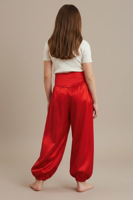 Pantalon À Pince Rouge Satiné Ample Enfant Danse - vue 2