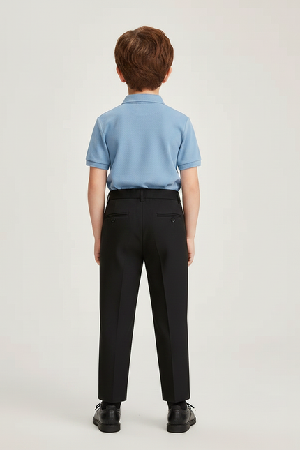 Pantalon À Pince Noir Droit Formel Enfant - Polyester - vue 2