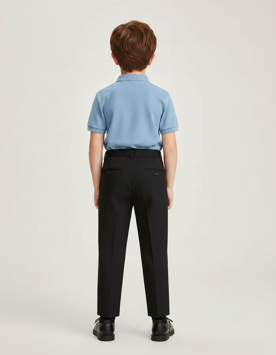 Pantalon À Pince Noir Droit Formel Enfant - Polyester - vue 2