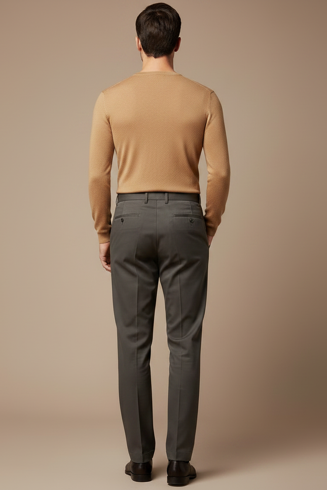 Pantalon À Pince 6d05 - Gris Gabardine - vue 2