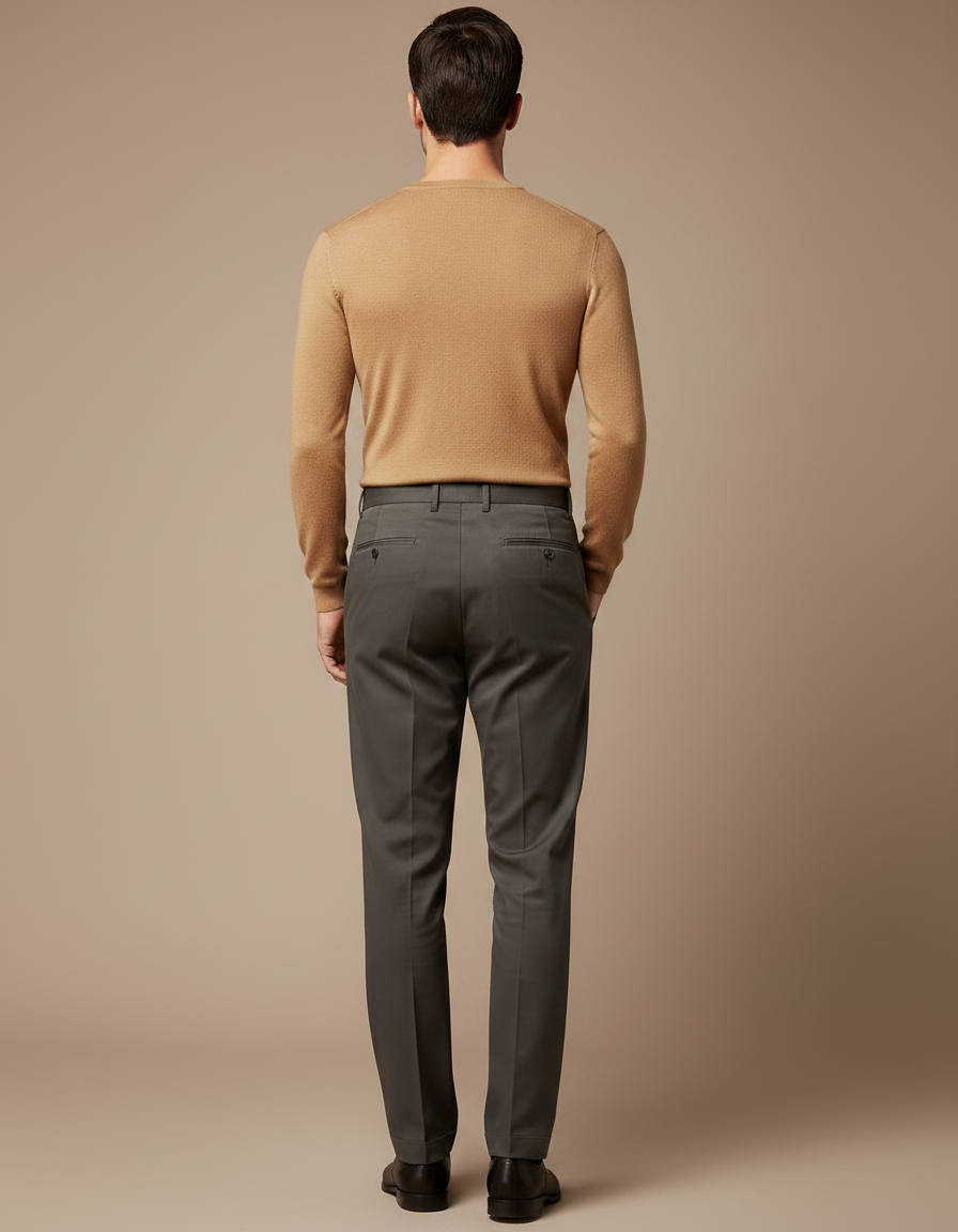 Pantalon À Pince 6d05 - Gris Gabardine - vue 2