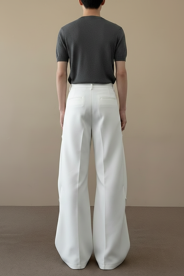 Pantalon Blanc À Pince Homme - Polyester - vue 2