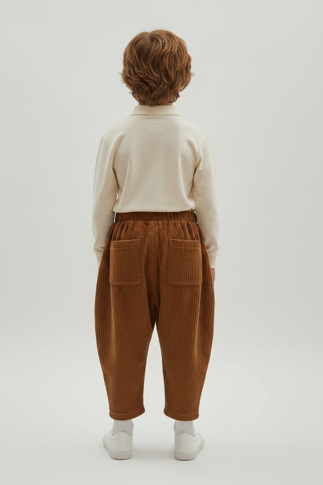Pantalon À Pince 2902 - Marron Cordé - vue 2