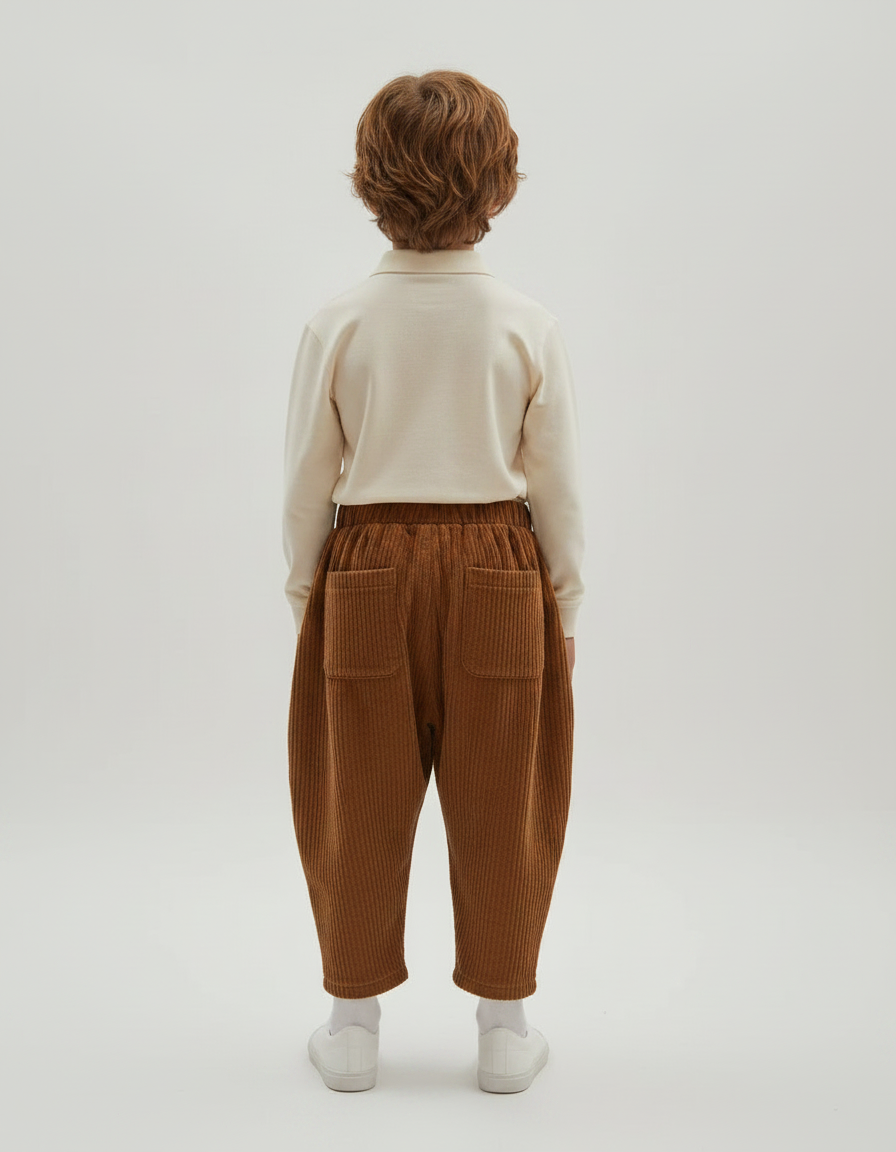 Pantalon À Pince 2902 - Marron Cordé - vue 2