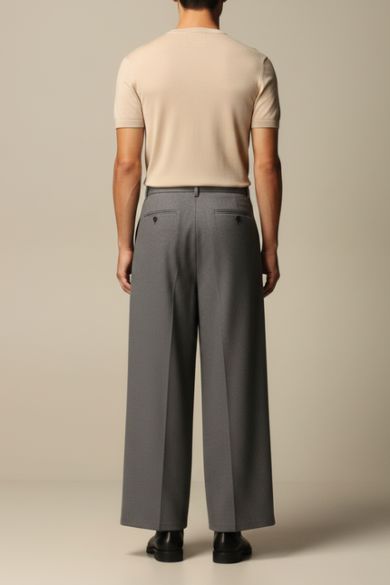 Pantalon À Pince Homme Gris - Laine - vue 2