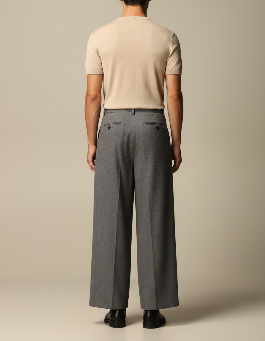 Pantalon À Pince Homme Gris - Laine - vue 2