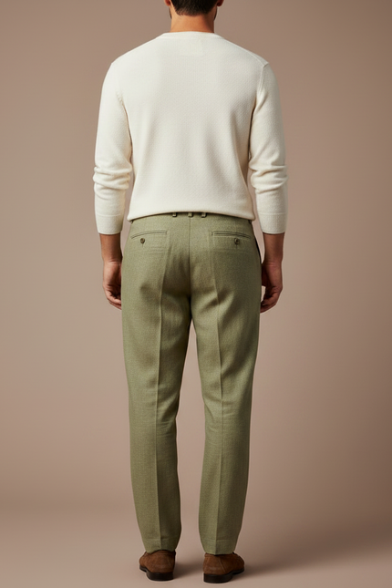 Pantalon À Pince Vert - Kaki Laine - vue 2