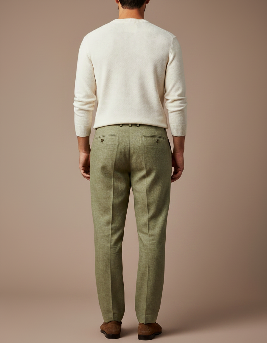 Pantalon À Pince Vert - Kaki Laine - vue 2
