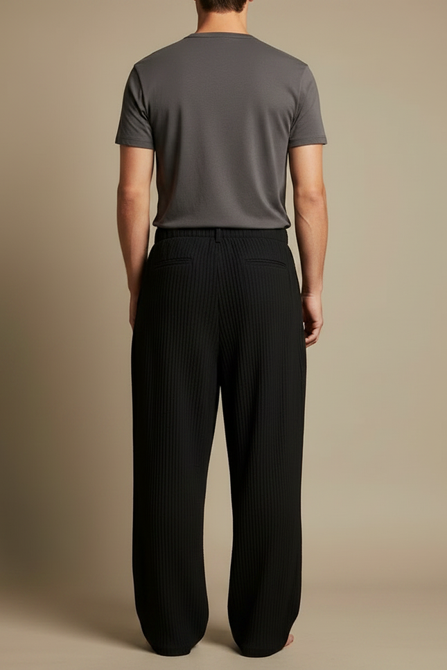 Pantalon À Pince 44da - Noir Cordé - vue 2