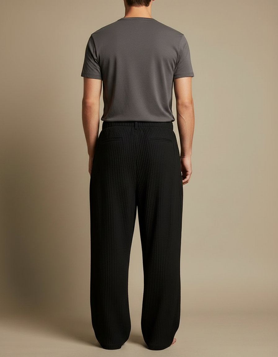 Pantalon À Pince 44da - Noir Cordé - vue 2
