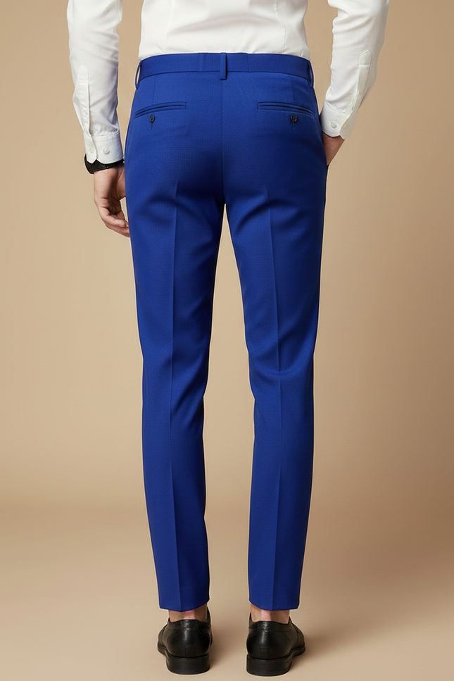 Pantalon À Pince Bleu Royal Slim Homme Formel - Polyester - vue 2