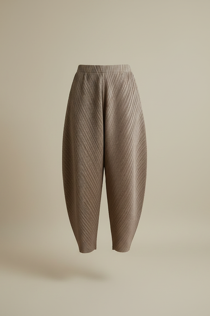 Pantalon Fluide À Pince Femme - Marron Polyester - vue 3