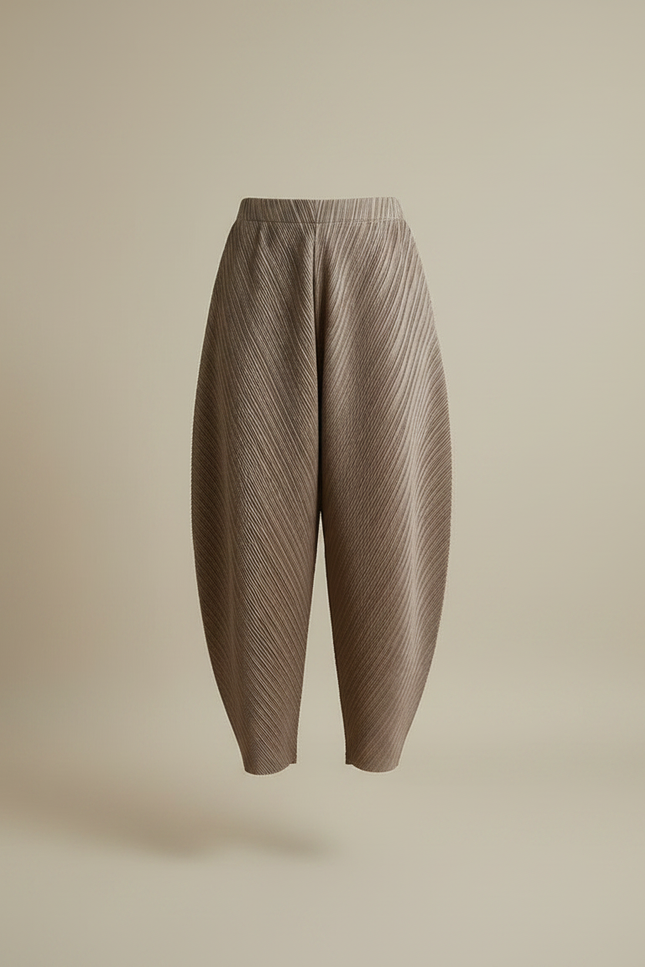 Pantalon Fluide À Pince Femme - Marron Polyester - vue 3