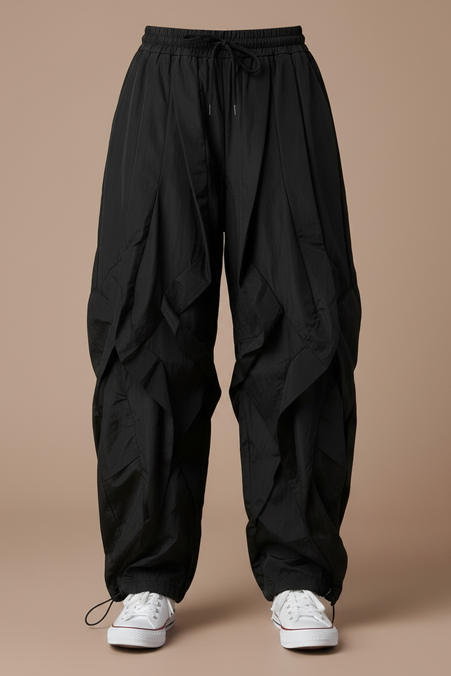 Pantalon À Pince Noir Ample Plissé Décontracté Enfant - Polyester - vue 3