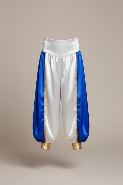 Pantalon À Pince Satiné Bleu Blanc Enfant Arabe - Multicolore - vue 3