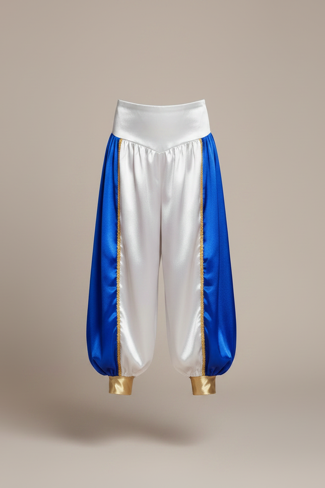 Pantalon À Pince Satiné Bleu Blanc Enfant Arabe - Multicolore - vue 3