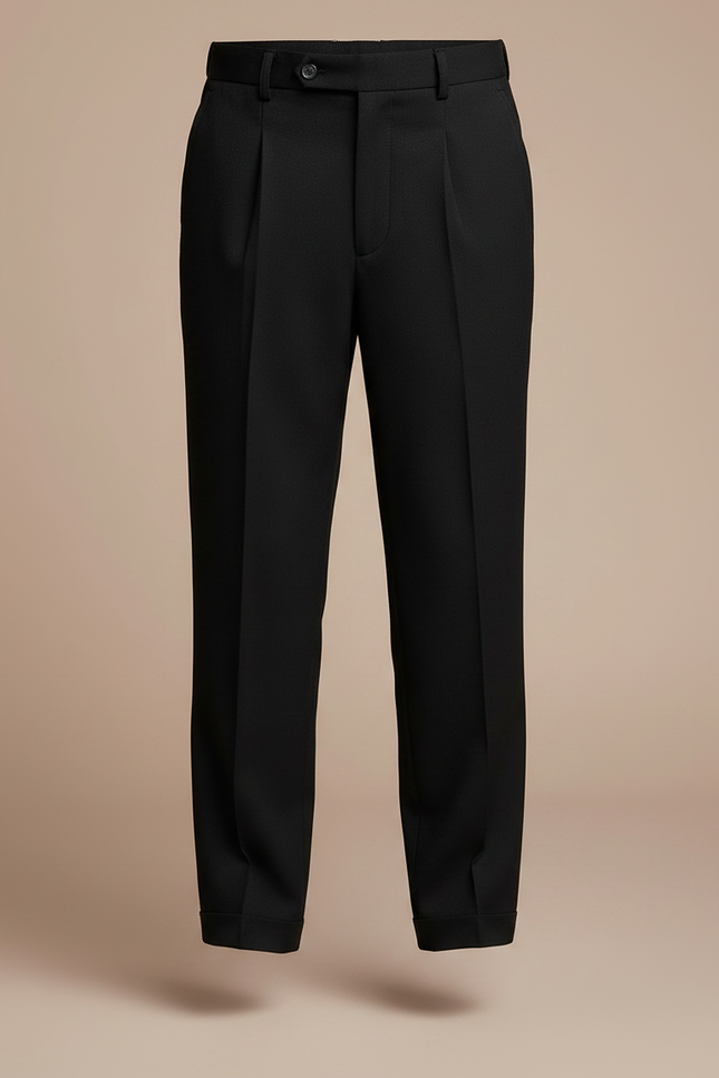 Pantalon À Pince Noir Droit Classique Enfant - Gabardine - vue 3