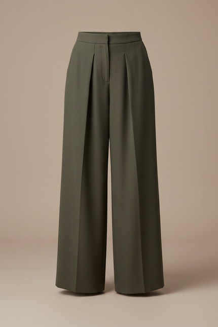 Pantalon À Pince Kaki - Polyester - vue 3