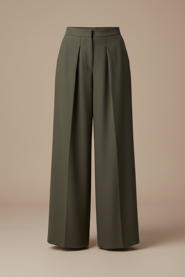 Pantalon À Pince Kaki - Polyester - vue 3