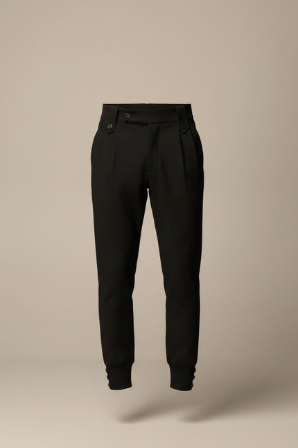 Pantalon À Pince Noir Plissé Élégant Homme - Gabardine - vue 3