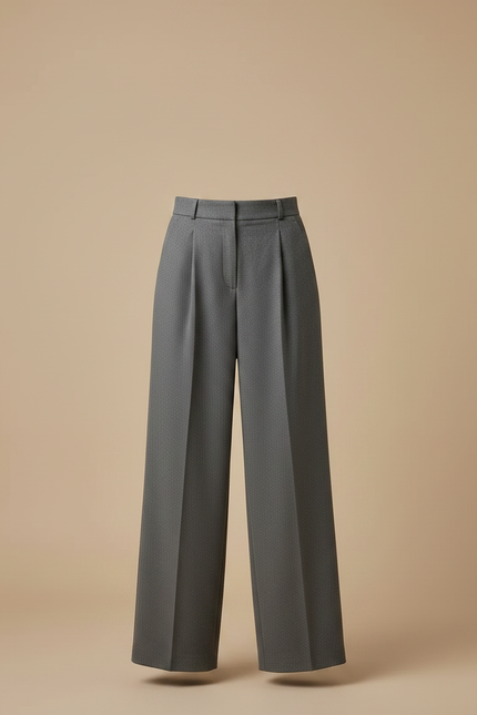 Pantalon À Double Pince - Gris Laine - vue 3