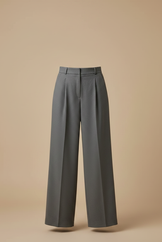 Pantalon À Double Pince - Gris Laine - vue 3