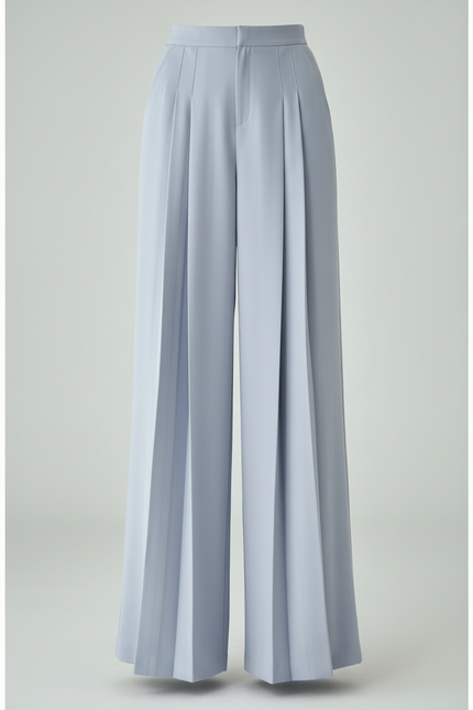 Pantalon À Pince Patte D’éléphant - Bleu Polyester - vue 3