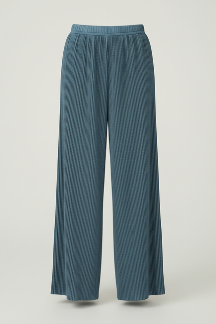 Pantalon À Pince Bleu Plissé Ample Scintillant Enfant - Polyester - vue 3