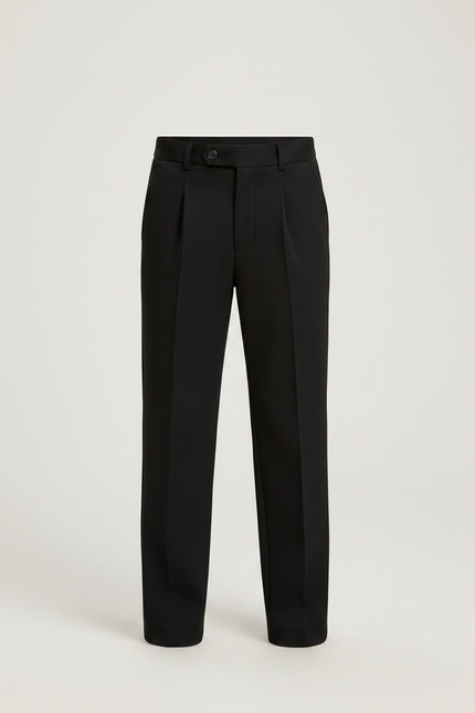 Pantalon À Pince Noir Droit Élégant Enfant - Gabardine - vue 3