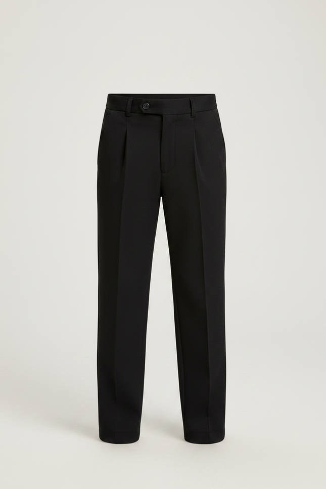 Pantalon À Pince Noir Droit Élégant Enfant - Gabardine - vue 3