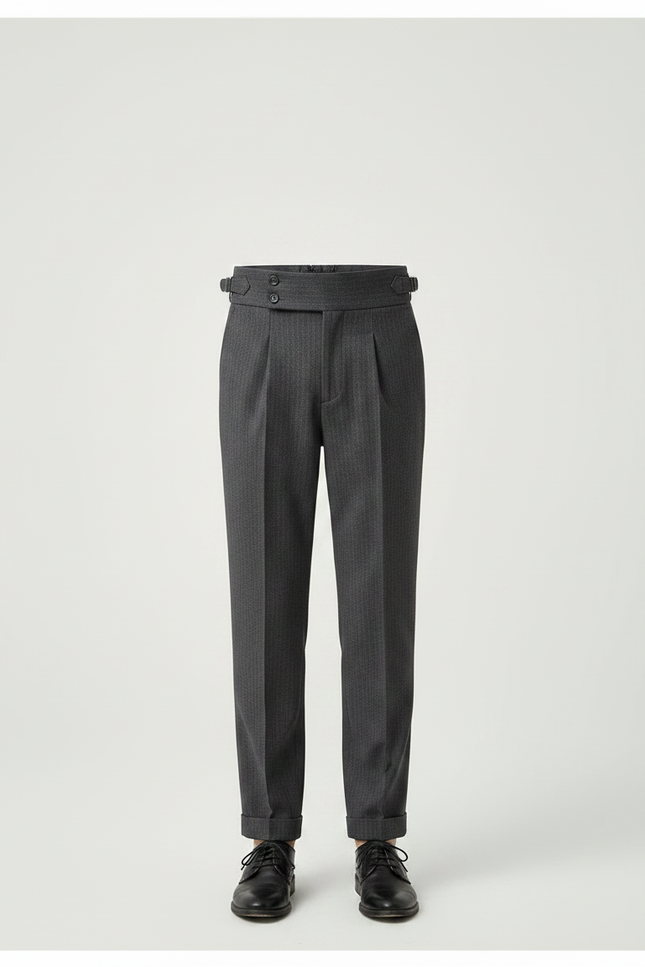 Pantalon À Pince Gris Foncé Élégant Slim Enfant - Gabardine - vue 3