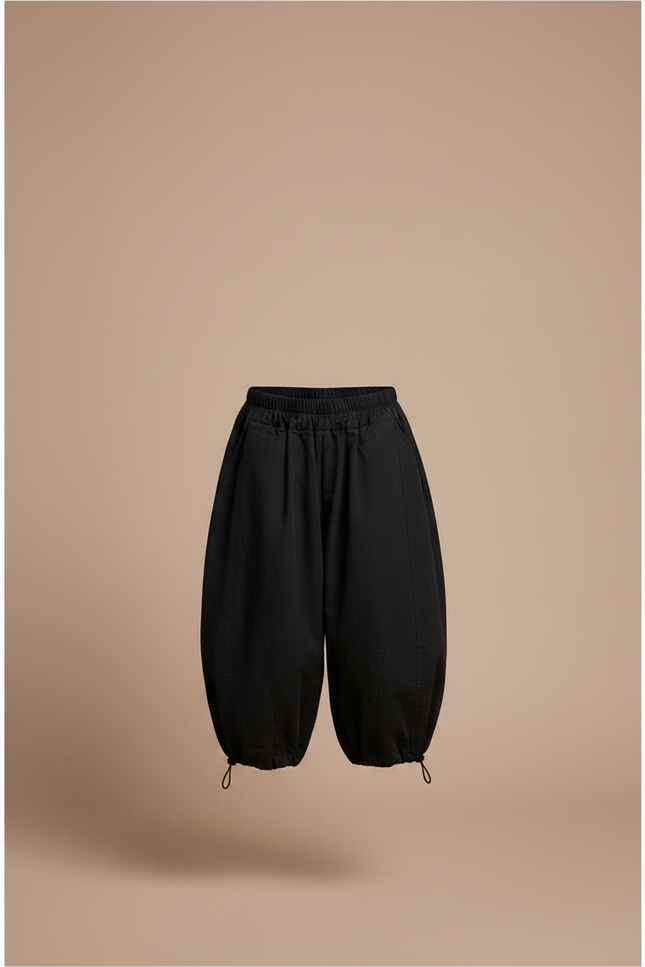 Pantalon À Pince Noir Ample Coton Enfant Décontracté - vue 3