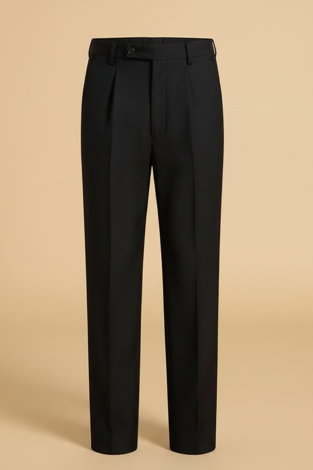 Pantalon À Pince Noir Droit Coton Uniforme Scolaire Garçon - Gabardine - vue 3
