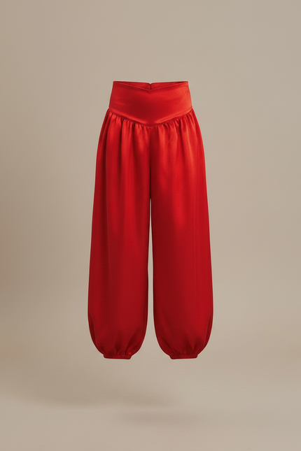 Pantalon À Pince Rouge Satiné Ample Enfant Danse - vue 3