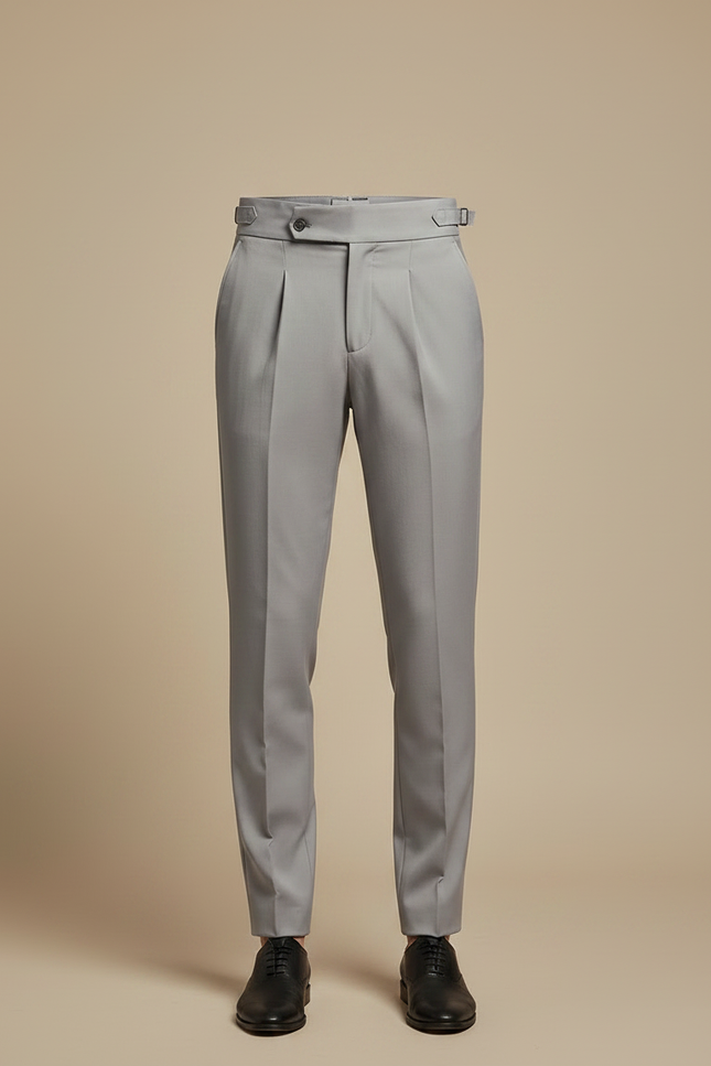 Pantalon À Pince 7154 - Gris Gabardine - vue 3