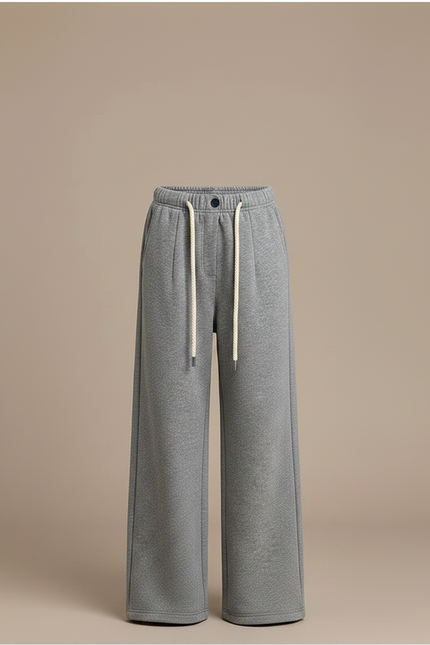Pantalon À Pince Gris Ample Décontracté Cordon Enfant - Molleton - vue 3