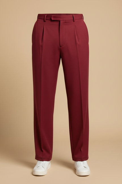 Pantalon À Pince Bordeaux Homme - Polyester - vue 3