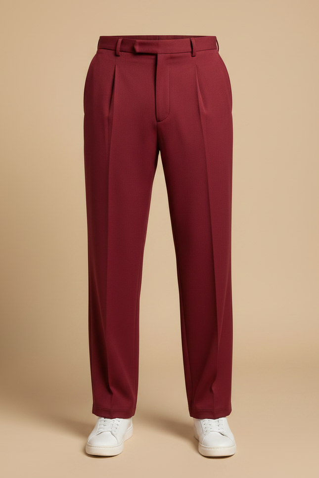 Pantalon À Pince Bordeaux Homme - Polyester - vue 3