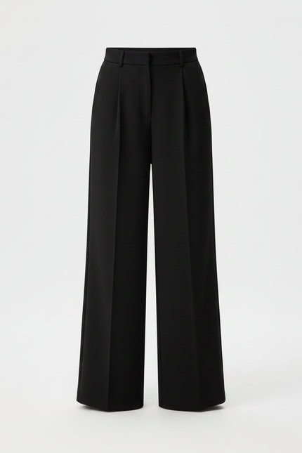 Pantalon À Pince Noir Droit Ample Fluide Fille - Polyester - vue 3