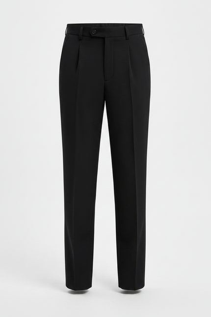 Pantalon À Pince Noir Droit Coton Garçon - vue 3