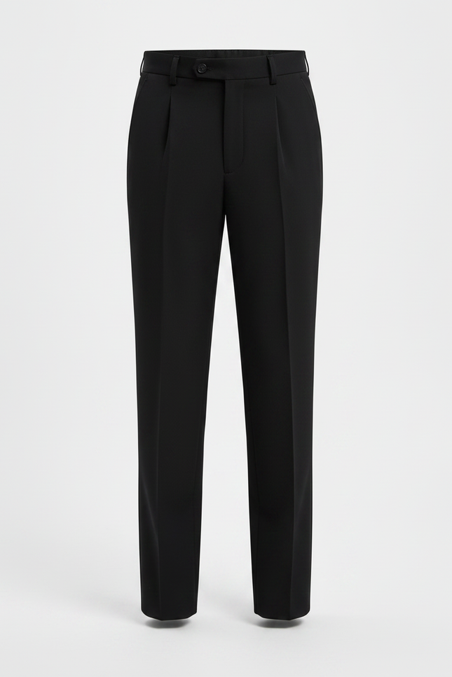 Pantalon À Pince Noir Droit Coton Garçon - vue 3