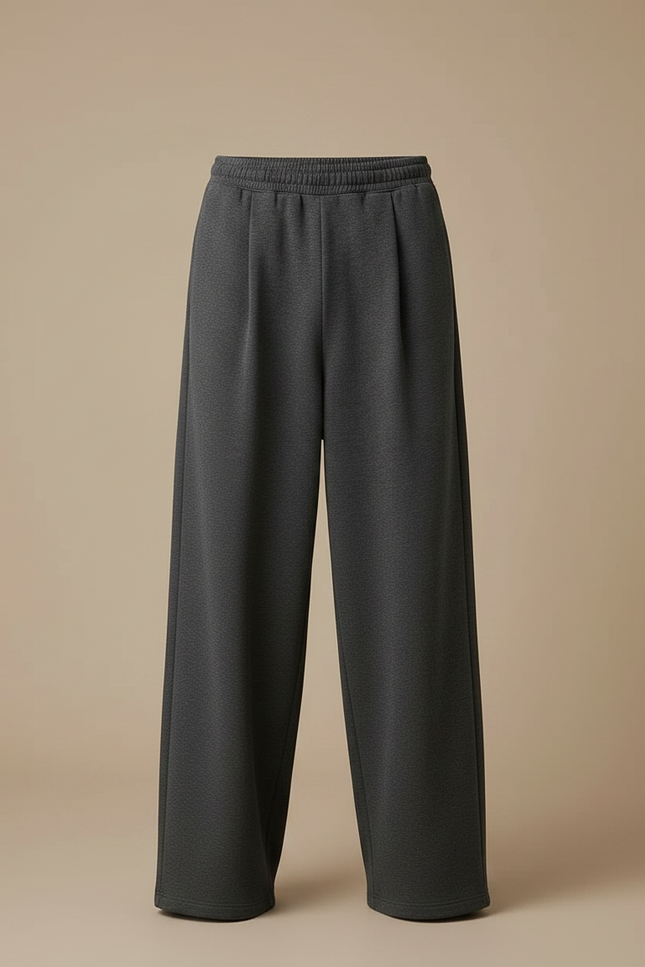 Pantalon À Pince Gris Ample Décontracté Molleton Homme - vue 3