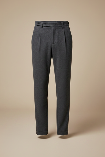 Pantalon À Pince Gris Foncé Laine Droit Décontracté Homme - vue 3