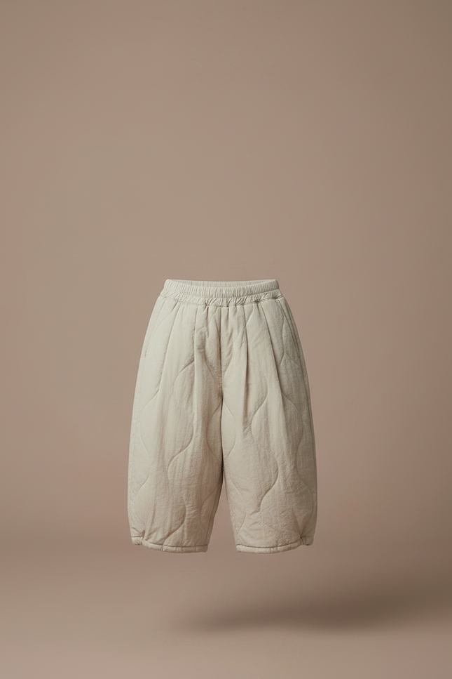 Pantalon À Pince Matelassé Beige Ample Décontracté Enfant - Molleton - vue 3