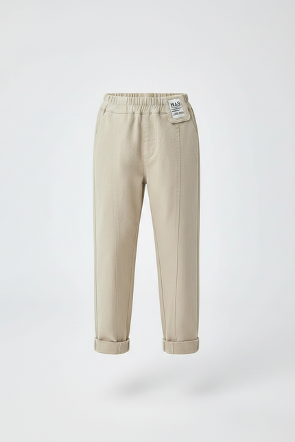 Pantalon À Pince Beige Décontracté Enfant Sport Confortable - Toile - vue 3